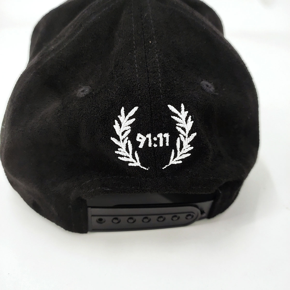 Embroidered Baseball Caps Black Suede Silk Lined Customize Front And Back 3D Embroidery Short Suede Brim
