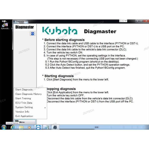 CFC2 Laptop And Diagnostic Tool For KUBOTA Diagmaster DIAGNOSTIC KIT Python Interface KUBOTA Takeuchi Diagnostic Tool