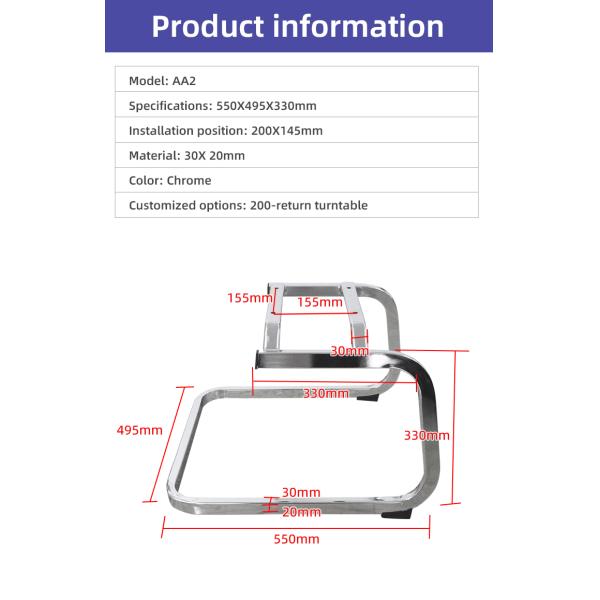 Эргономический офисный стул Металлическая рама Плоская трубка Офисный стул Основа хромированная