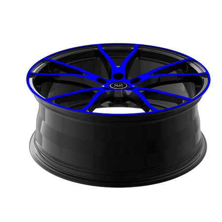 Monoblocs de jantes forgées roues couche de laque noire et bleue pour Mustang 19 20 21