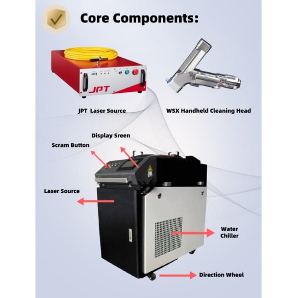 Машина лазера Handheld волокна WSX CW более чистая для поверхности металла очищая 2000 ватт