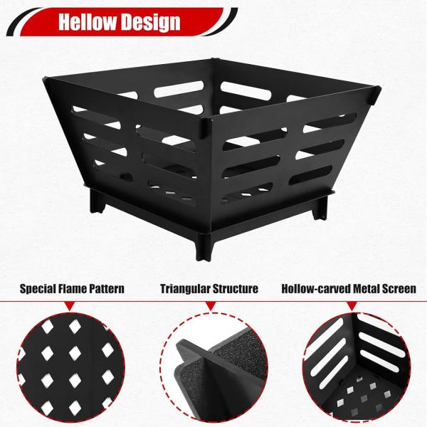 17 Portable Fire Pit Outdoor Collapsible Wood Burning Fire Pit for Camping Bonfire Backyard Garden Picnic Patio