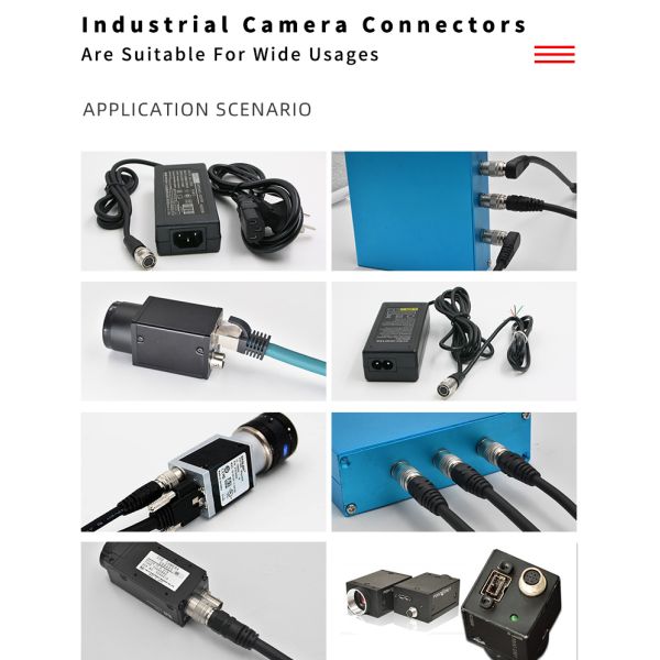 12PIN HRS Push-Pull Self-Locking Industrial Camera Connector For Machine Vision