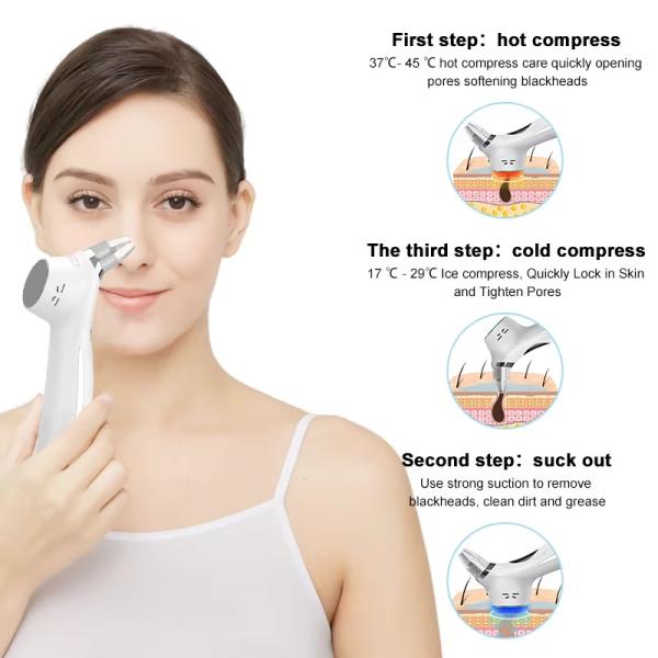 Vacuum Facial Blackhead Removal Suction Device Rechargeable Deep Pore Cleanser Machine