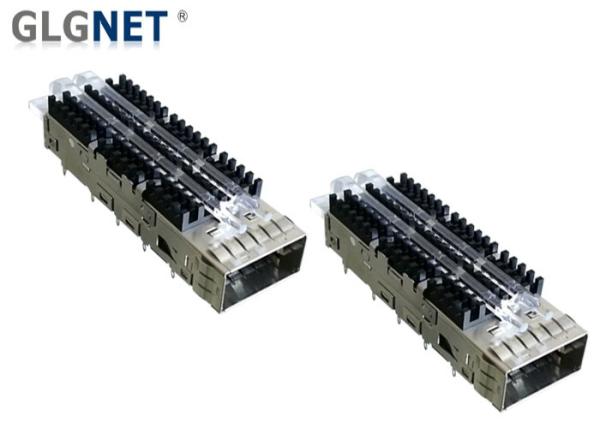 Optical Transceiver QSFP28 Cage Single Port Copper Alloy Material Press Fit Mounting