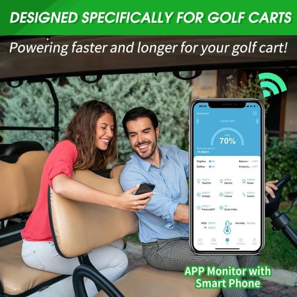 36V 48V 72V 96V 100Ah 200Ah 300Ah LiFePO4 Golf Cart Battery With 150A Continous Discharge