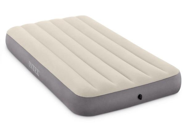 Comfortable Flocked Air Mattress , Blue Double Flock Airbed With Pump