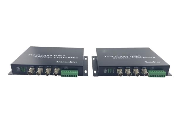 0 ~ 20KM Distance cvi tvi ahd Fiber Converter 4 channel single mode fiber transceiver
