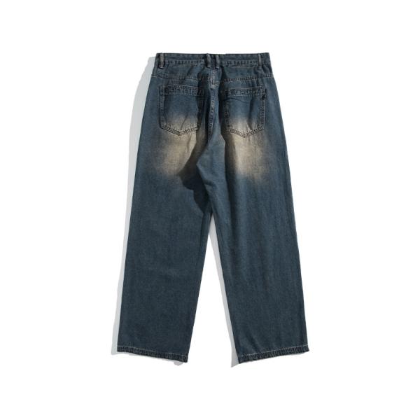 Support 7 Days Sample Order Lead Time 2023 Vintage Distressed Wide-Leg Mop Jeans for Men