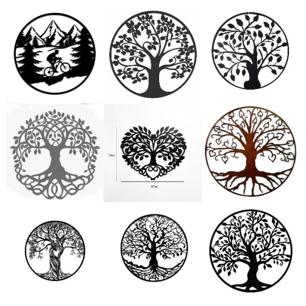 Wall Decor Tree Cutouts Rusty Metal Garden Ornaments Low Maintenance Custom