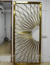 Sunburst Metal Screen Divider Golden Decorative Screen Partition For Room