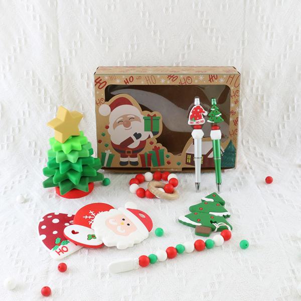 OEM Food Grade Baby Silicone Toys Eco Friendly For Christmas Tree Stacking