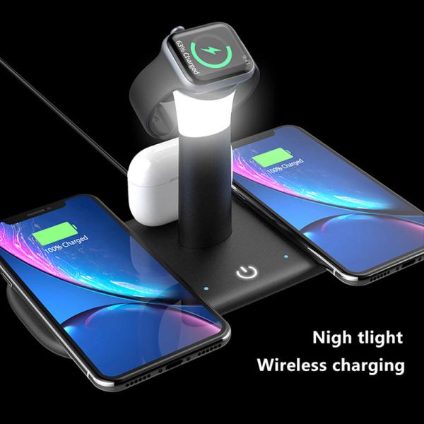 5W 7.5W 10W 15W 5 In 1 Wireless Charging Station With Night Light