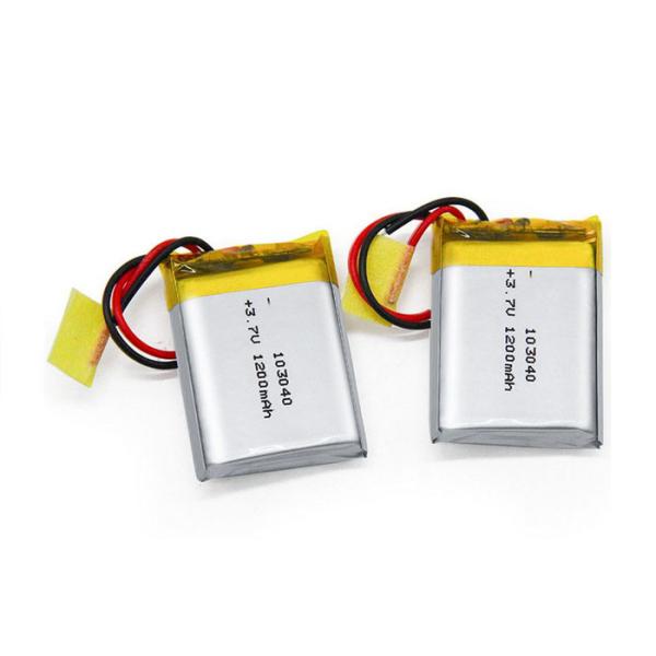 3.7V Lithium Polymer Rechargeable Battery 1200mAh , 103040 1 Cell Lipo Battery