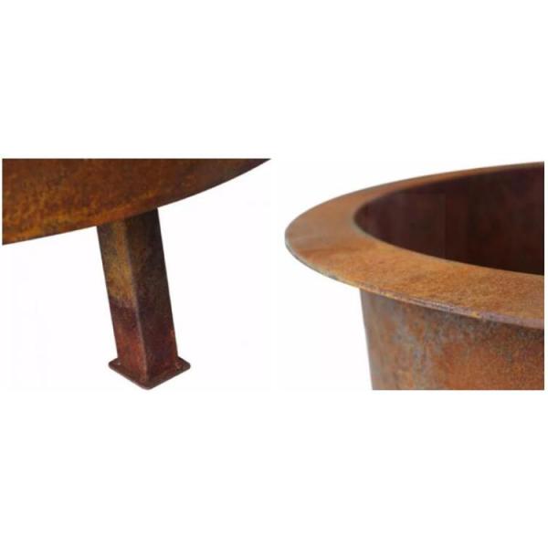 Outdoor Round Courtyard Metal Heating Brazier Fire Pit Corten Steel Fire Bowl