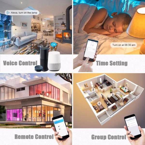 Multicolor Smart Led Downlight with Wifi Tuya App Control and Rgbcw Dimming Function
