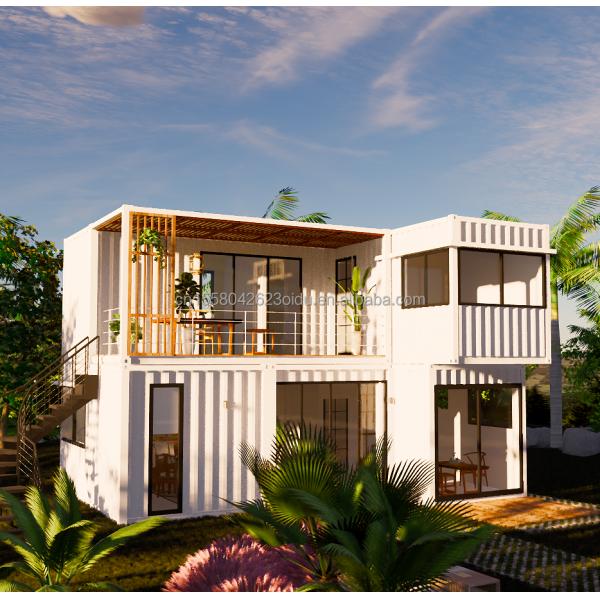 Color personalizado 20ft Flat Pack Living Steel Frame Modular Home Panel de sándwich prefabricado Envío de 3 dormitorios Casa de contenedores