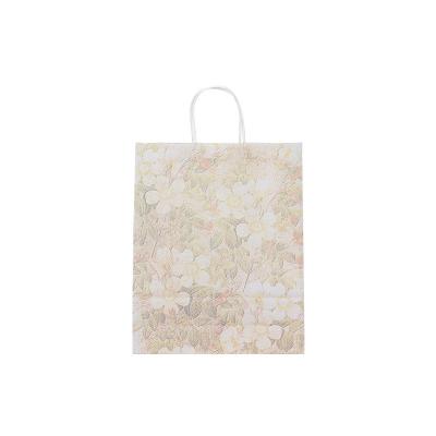 Custom Recyclable Kraft Paper Bag with Handle for Take Away Food and Own Logo for Promotion