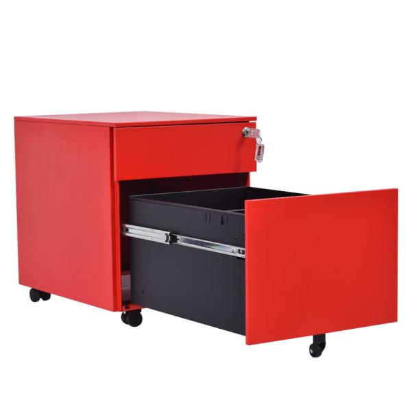 Storage 2 Drawer Steel Mobile Pedestal File Cabinet powder coating