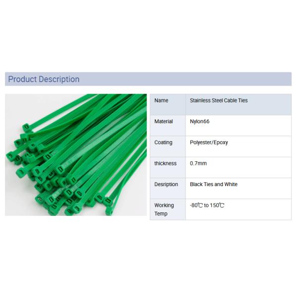 Stainless Steel Barb Nylon Cable Ties / Outdoor Zip Ties 4.8mm Width