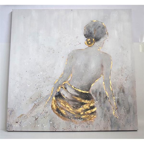 Pintura a mano de lienzo al óleo para decoración de paisajes sin marco con una gran flor moderna