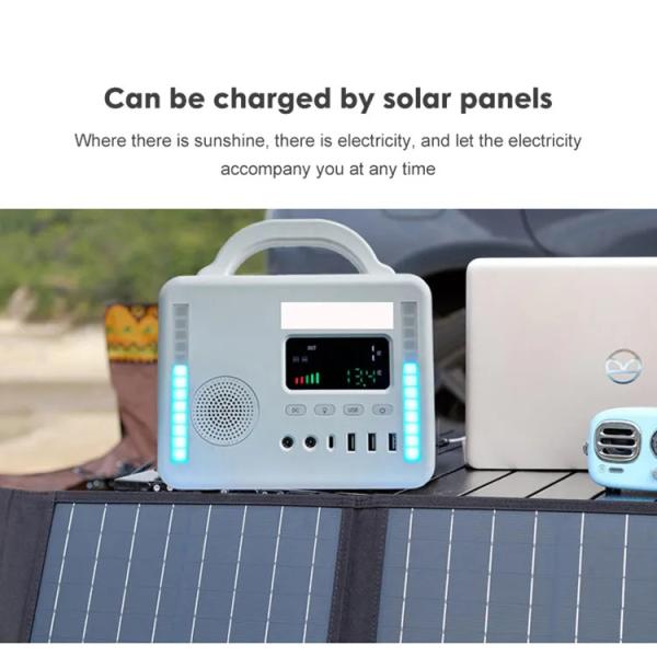 Générateur solaire portable en noir et blanc de 15 V à 24 V