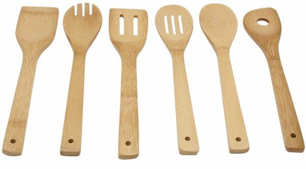 Professional Grade Bamboo Utensil Set Eco Friendly With Ergonomic Handle