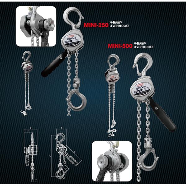 Light Weight Come Along Hoist , Pull Lift Chain Lever Hoist Rated Load 500kg