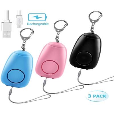 USB Rechargeable Safe Sound Personal DC5V 130mAh Emergency Security Alarm For Seniors Kids