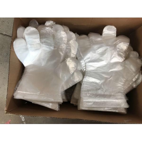 Embossed Disposable Gloves Polyethylene For Medical Checking / Food Handling