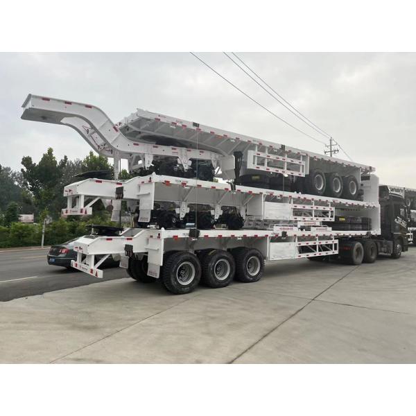 20FT 40FT Контейнерный транспорт плоскостопный/Скелетный двойной/Суперсвязь/Интерсвязь грузовик полуприцеп 75тон + 75тон 100тон