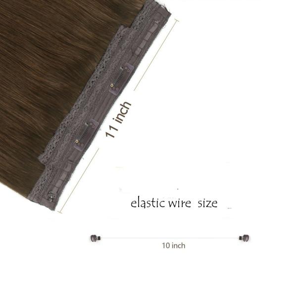 Straight Fish Wire One Piece Haloin Hair Extensions with Dyeable Volume and Length
