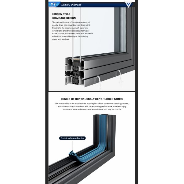 Modern Stainless Steel Screen Mesh Aluminum Frame Sliding Windows Aluminum bar for Window and Door for Kitchen School