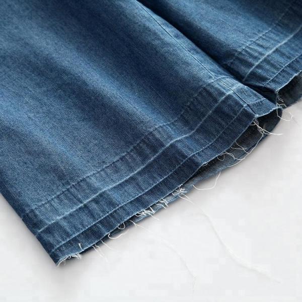 Adjustable Waist Size Kids Denim Clothes Wide Leg Shorts For Girls