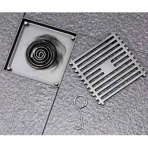4 Inch Bathroom Floor Drain Stainless Steel With Matte Black Matte Grey Color