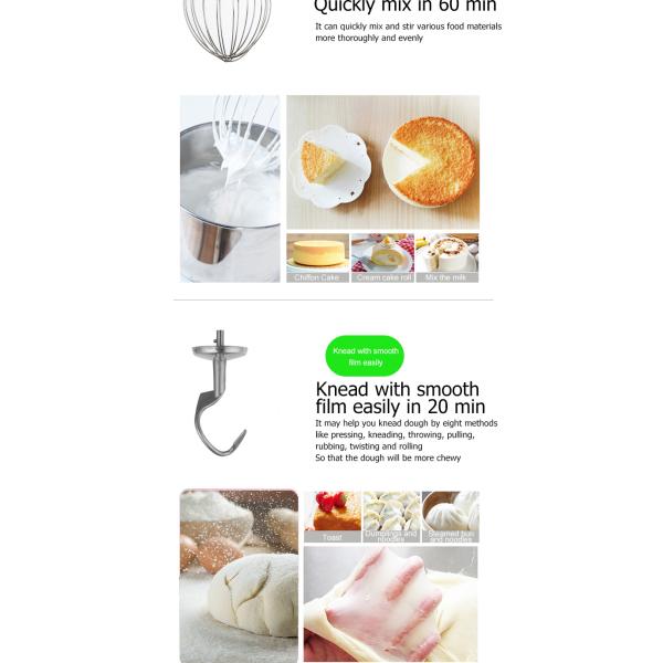 360x220x405 мм Коммерческая пекарня из нержавеющей стали Миксера для хлебобулочных изделий