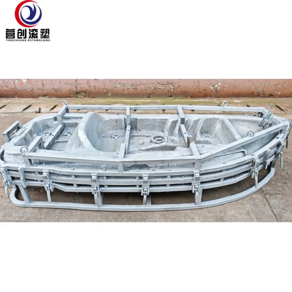 Yingchuang OEM Rotomolded Kayak Mold, Thick Cast Aluminum Split Rotational Mould With Quick Clamp Frame For Plastic Fishing Canoe Production