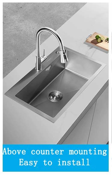 Hand Sanded Surface Smooth Without Rough Stainless Steel kitchen Sink | Custom Basin Depth Available | Custom Steel Gauge Available