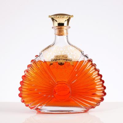Material do colarinho Garrafa de vidro 500ml 700ml Whisky Brandy para as exigências específicas dos clientes