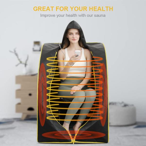 1050W Home Full Body 1 Person Size Portable Infrared Sauna With Hat