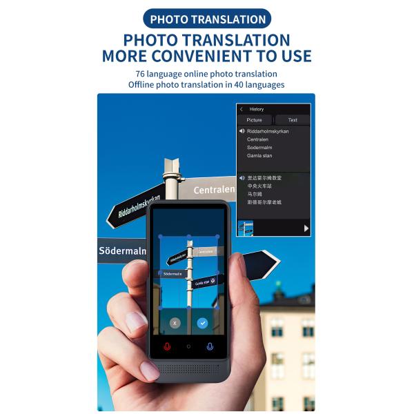 M12 Translation 4.02inch Camera Device Real-Time Smart Voice Photo Translator 1500mA 139 Languages Portable Text Voice Translator