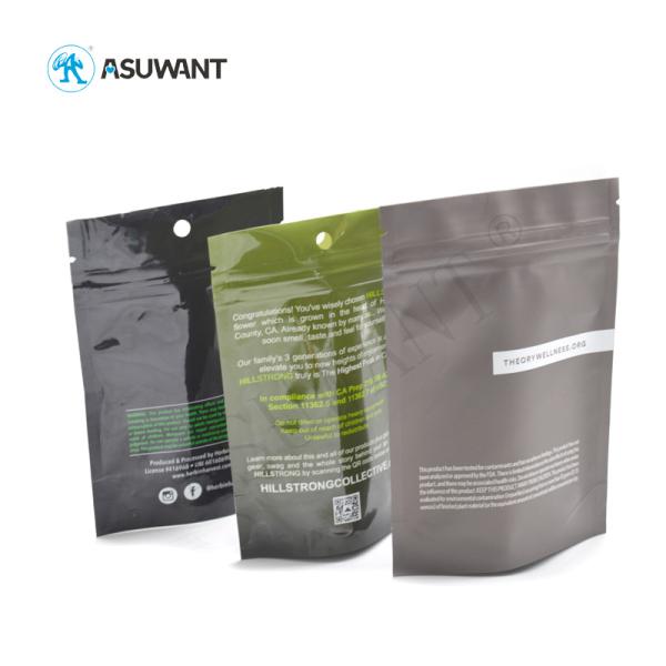Stand Up Mylar Medical Weed k Bags Biodegradable 110-130 Mic Thickness