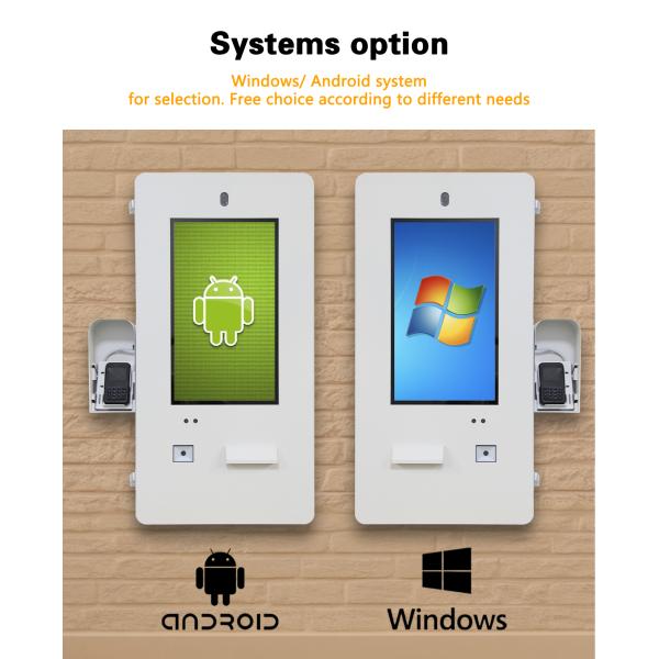 Quiosco de remolque de alimentos para exteriores a prueba de agua con montaje en pared de 21.5 pulgadas con quiosco de autoservicio con pantalla táctil y cámara para remolque de alimentos