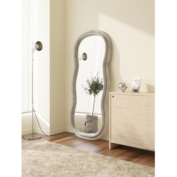 Vertical Large Wavy Floor Length Mirror Full Length 70 Inch