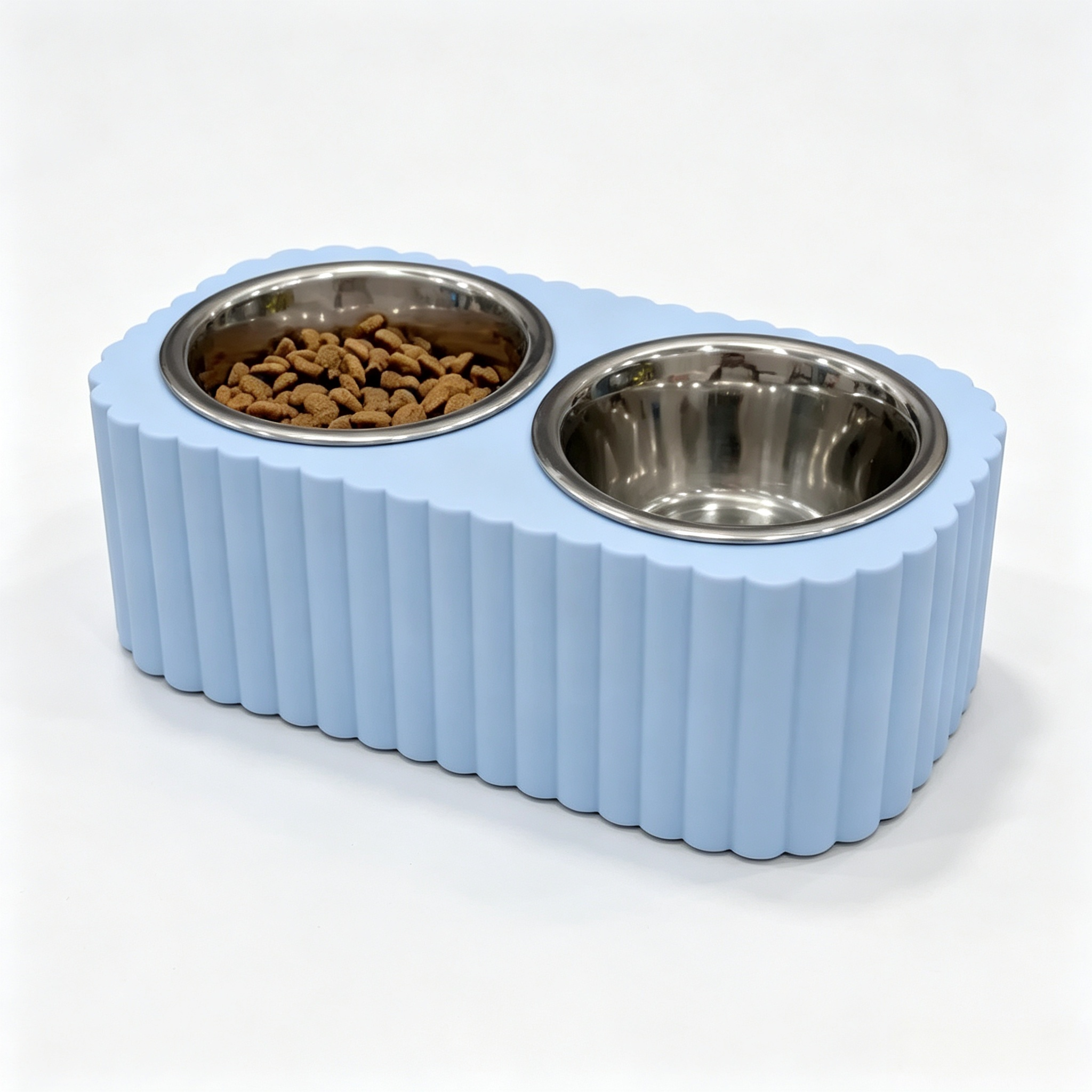Blue Vertical Pet Feeding Stand Aesthetic 3d Printed Cat Accessories