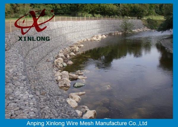 Galvanized Galfan Hexagonal gabion box Reinforcing the Rive Bank