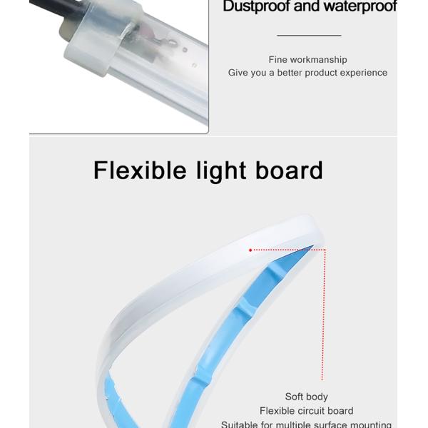 Couleur 300mm de bande à tube en ruban du phare LED de voiture de secours double 450mm 600mm