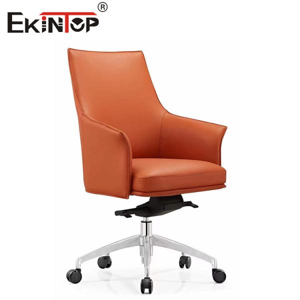 Adjustable Gas Lift Revolving Leather Chair With Adjustable Height Swivel And Armrests