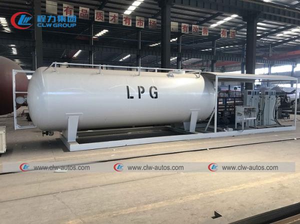 GB-150 Skid Mounted 15cbm LPG Skid Station Head 12mm DN1800mm Diameter