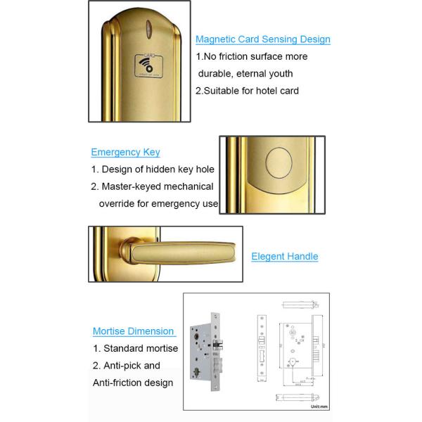 Серебряный замок системы 4.8V замка карты гостиницы 4AA умный для деревянной двери